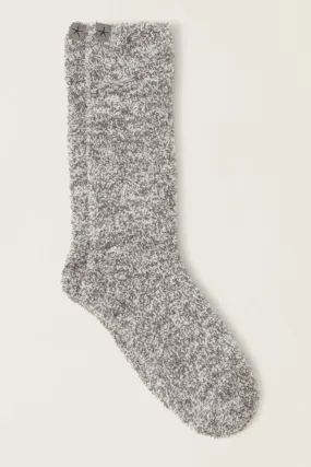 Cozy Chic Heathered Women’s Sock - Charcoal   White