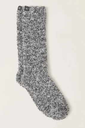 Cozy Chic Heathered Women’s Sock - Slate Blue   White