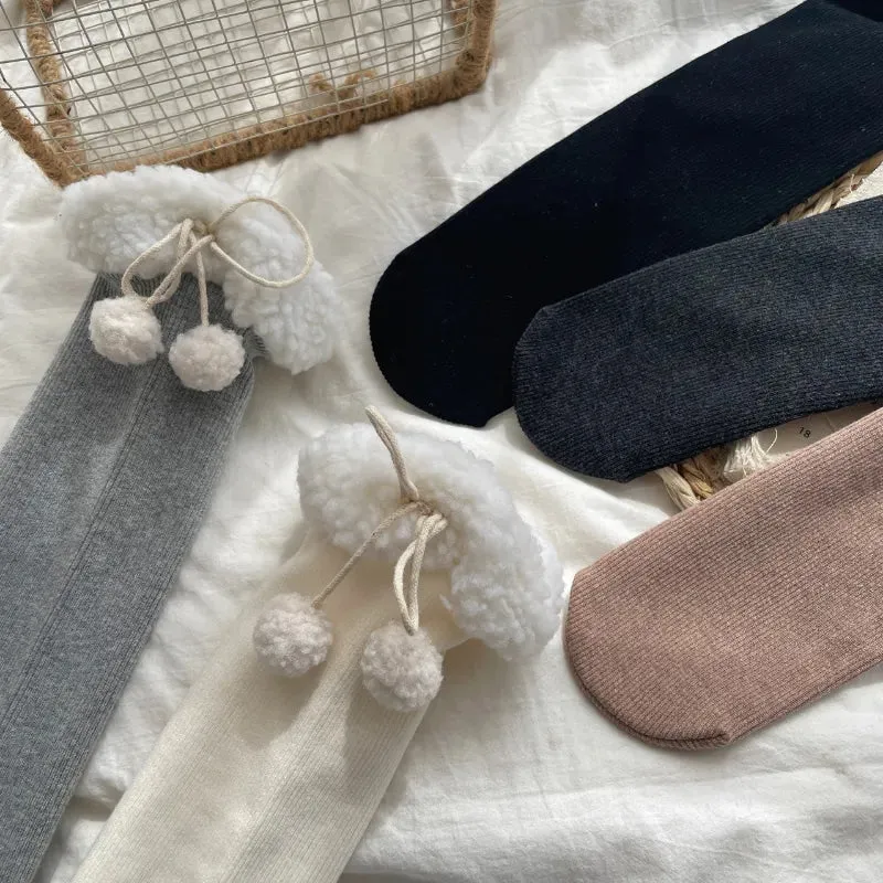 Cozy Wool Pompom Stockings