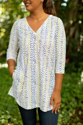 Dash Stripe V Neck Tunic