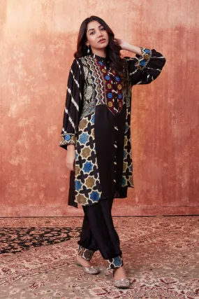 Deep Brown Moroccan Ajrakh Printed Co-Ord Set