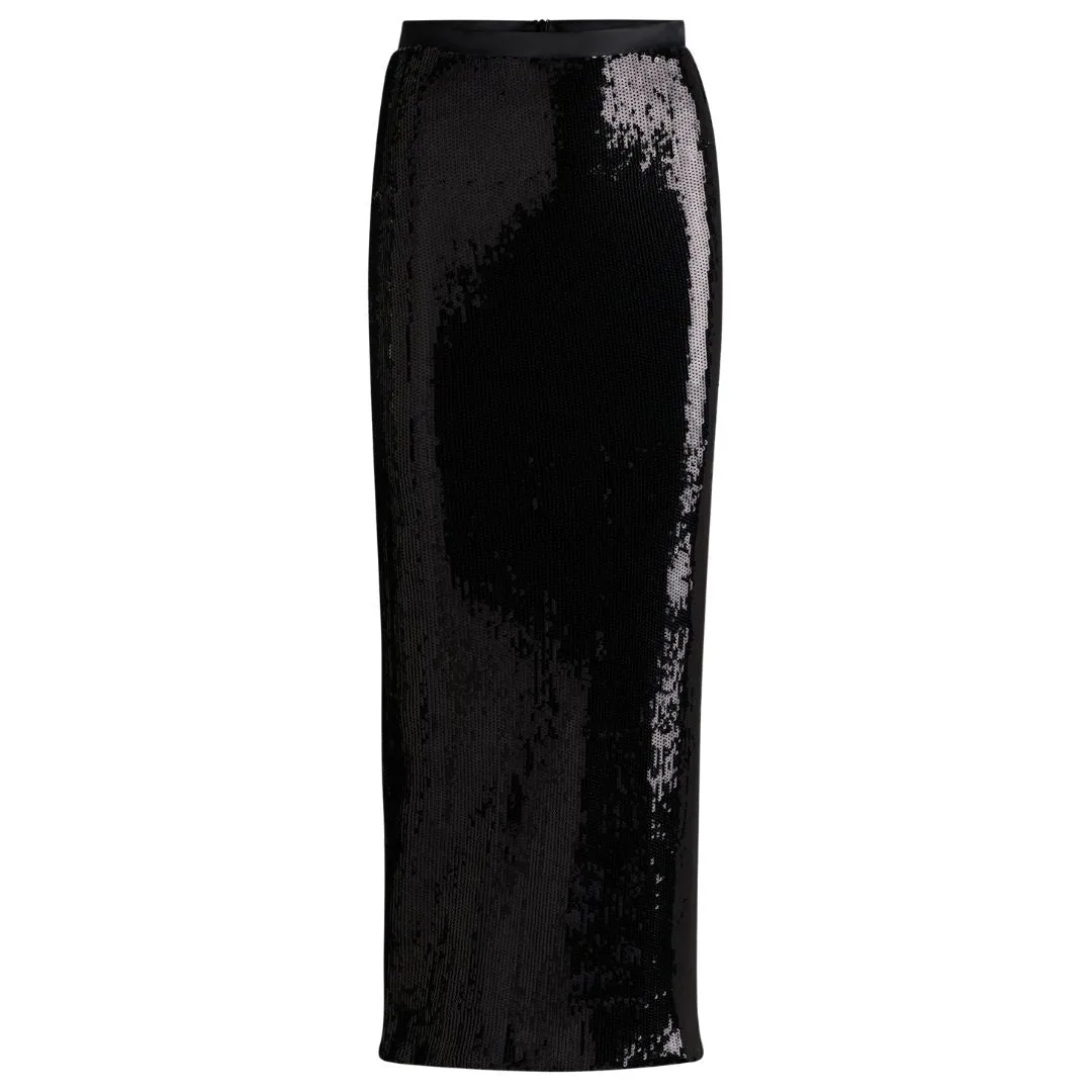 Eluxia Relaxed Fit Sequin Maxi Skirt 50527005