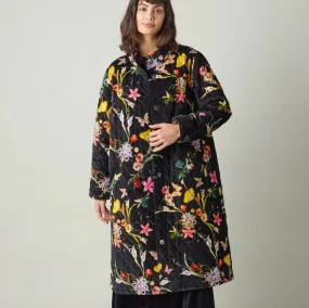 Embellished Vintage Floral Velvet Jacket - Black Multi