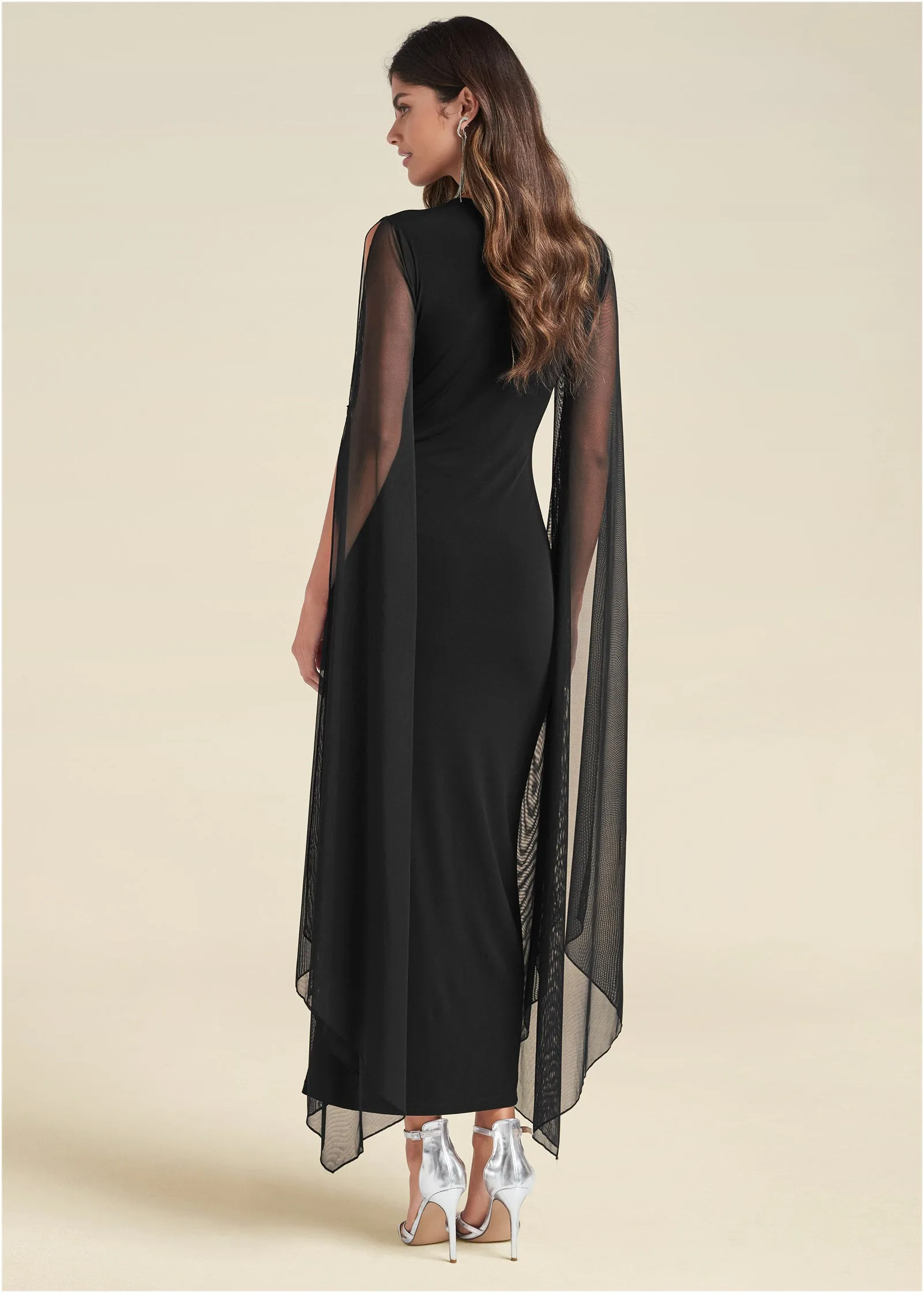 Exaggerated Sleeve Dress - Black