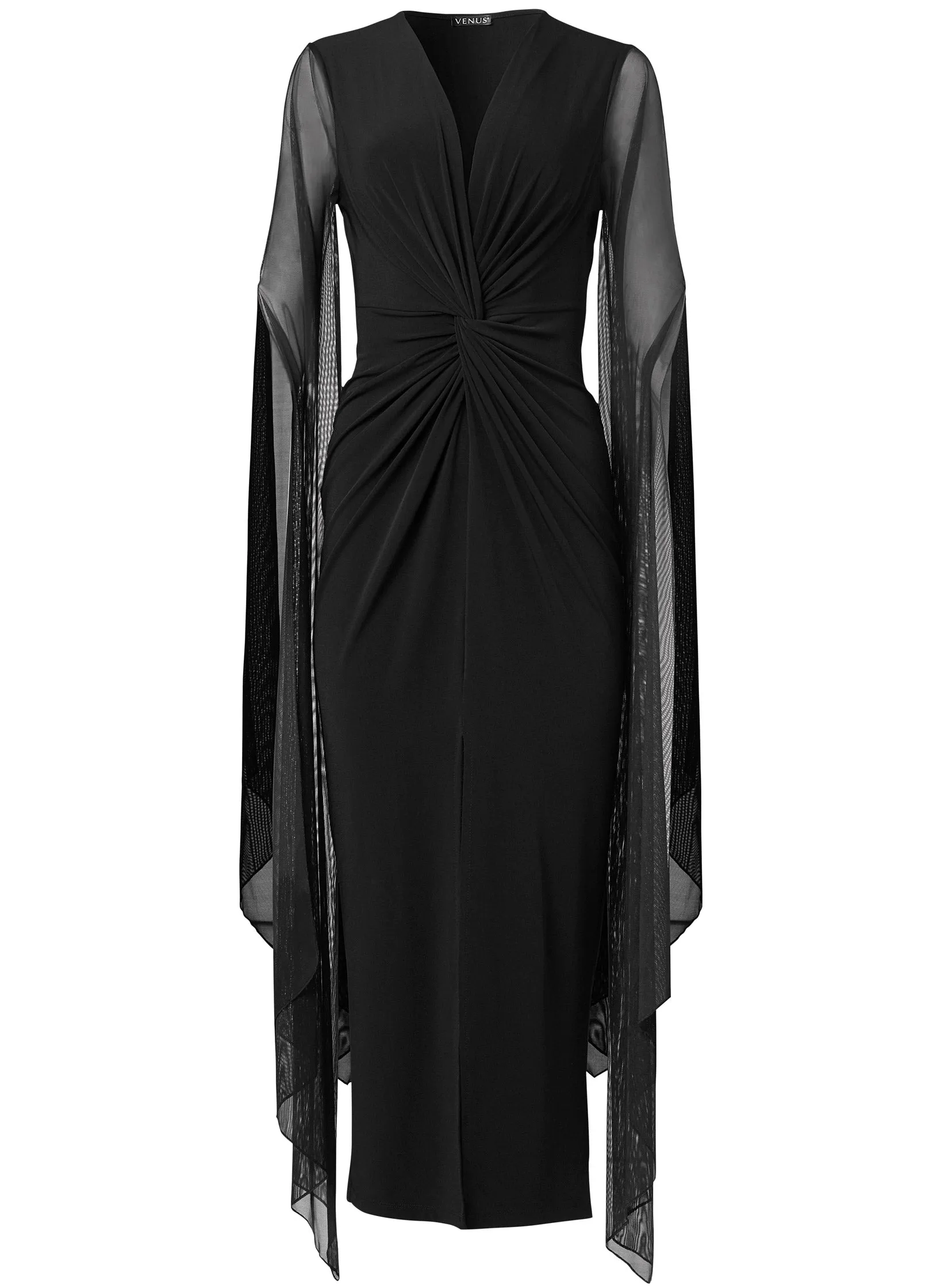 Exaggerated Sleeve Dress - Black