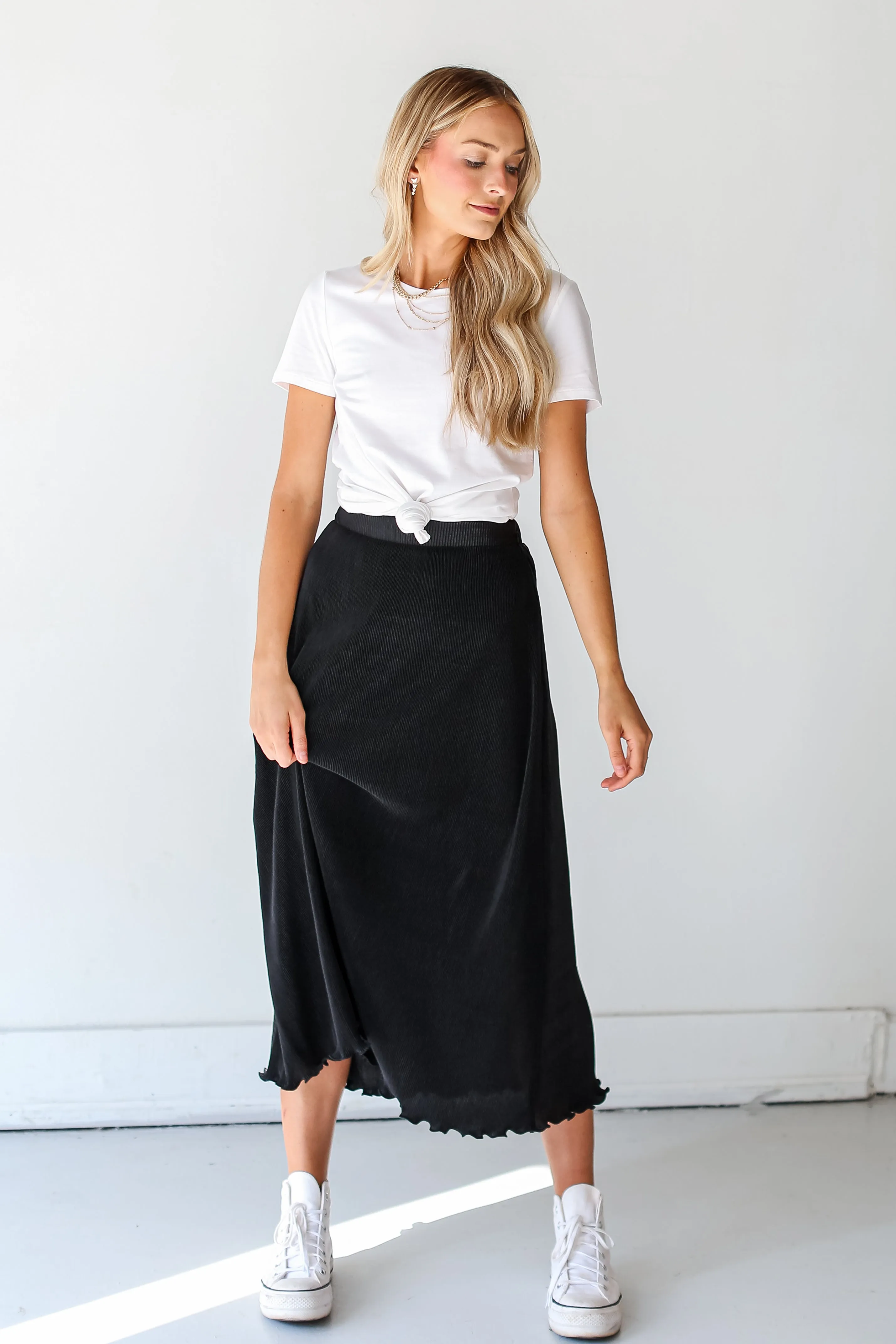 FINAL SALE - Oh So Glamorous Plisse Maxi Skirt