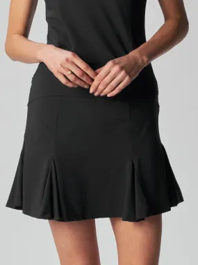 Flare Godet Skort In Black