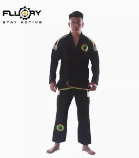 FLUORY BJJF08 JIU JITSU GI Size XS-XL BLACK UNISEX