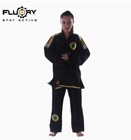 FLUORY BJJF08 JIU JITSU GI Size XS-XL BLACK UNISEX