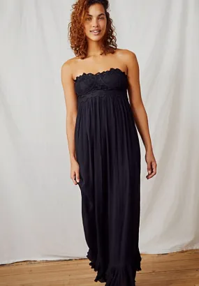 FREE PEOPLE ADELLA CORSET BLACK MAXI DRESS