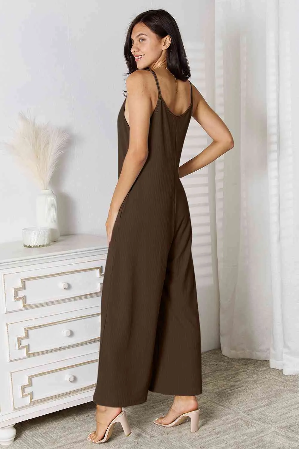 Full Size Spaghetti Strap V-Neck Jumpsuit