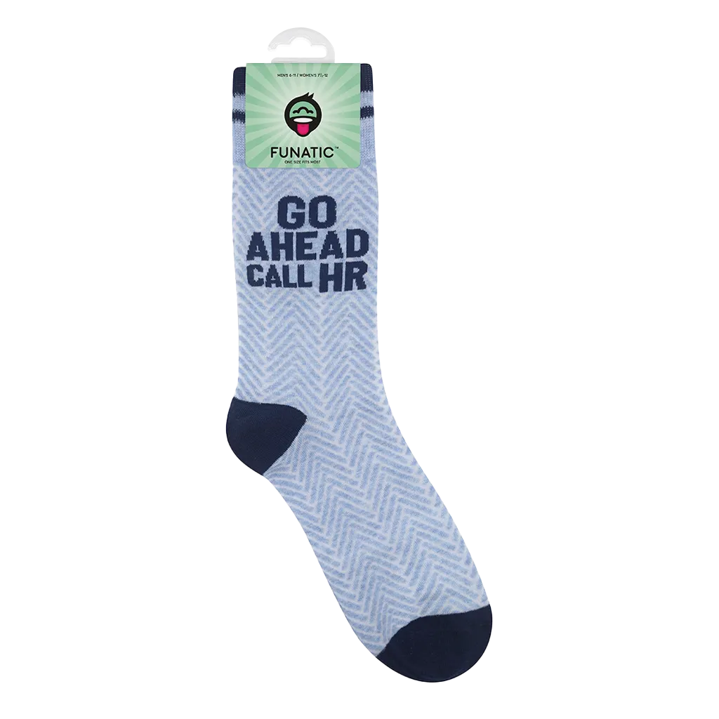 Go Ahead Call HR Socks | Funny Unisex Socks | Fun Socks