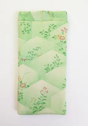 Green floral glasses case