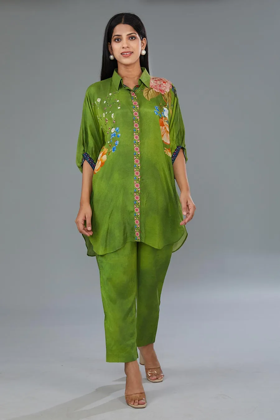 Green Printed Tunic & Pant Set