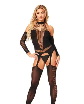 Halter Body Stocking Jumpsuit O/s