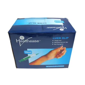 Healthease Syringe 10ml Luer Slip 2p Lf 100 Pack