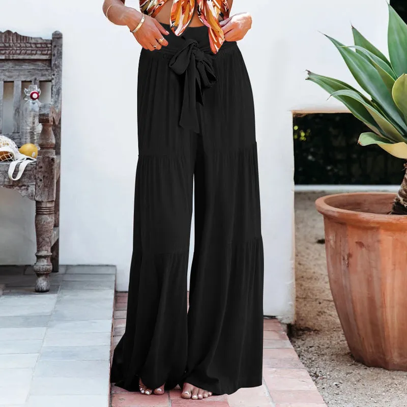 High-waisted Drapey Wide-legged Pants