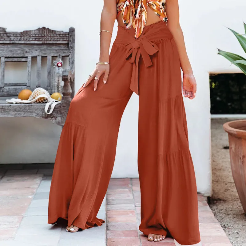 High-waisted Drapey Wide-legged Pants