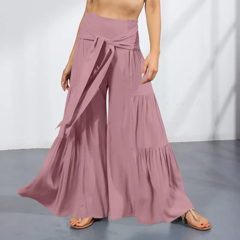 High-waisted Drapey Wide-legged Pants