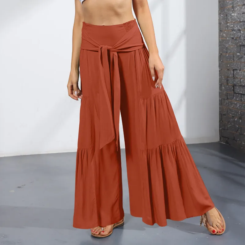 High-waisted Drapey Wide-legged Pants