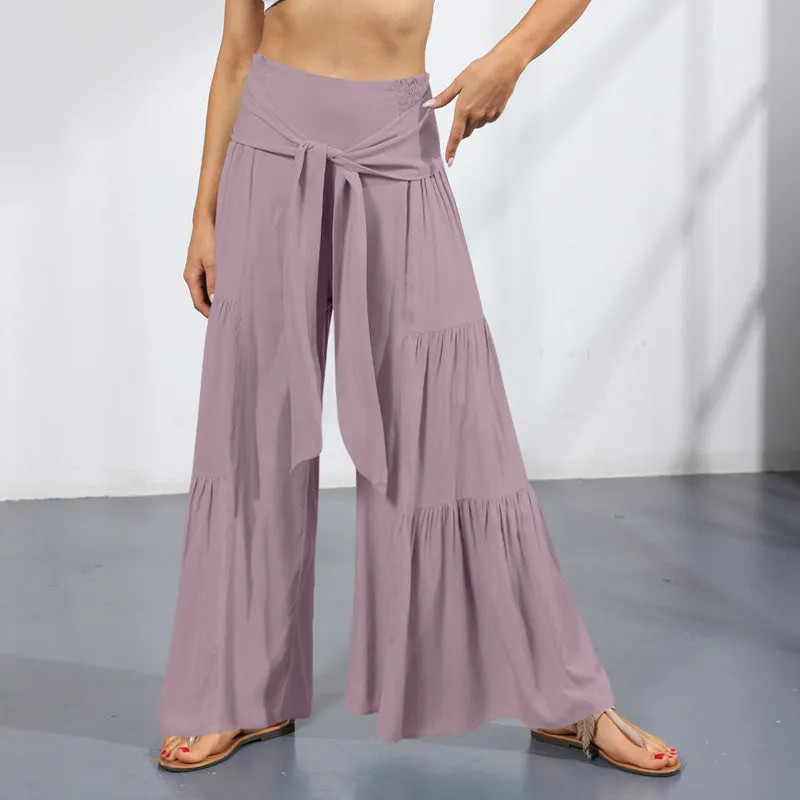 High-waisted Drapey Wide-legged Pants