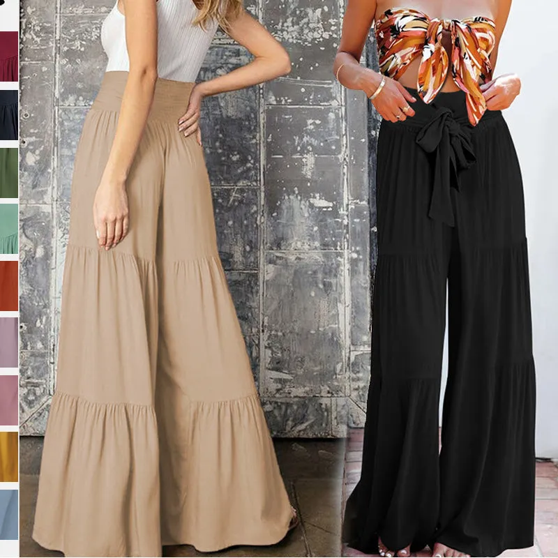 High-waisted Drapey Wide-legged Pants