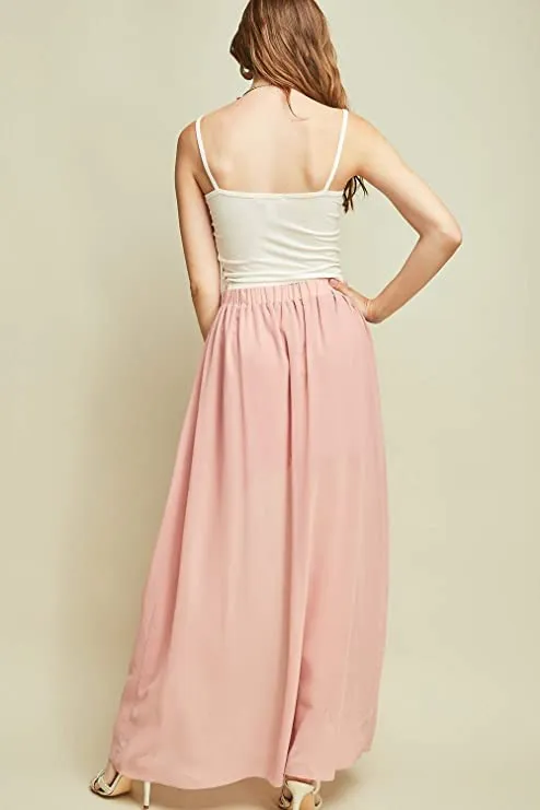 High Waisted Maxi Shorts, Pink