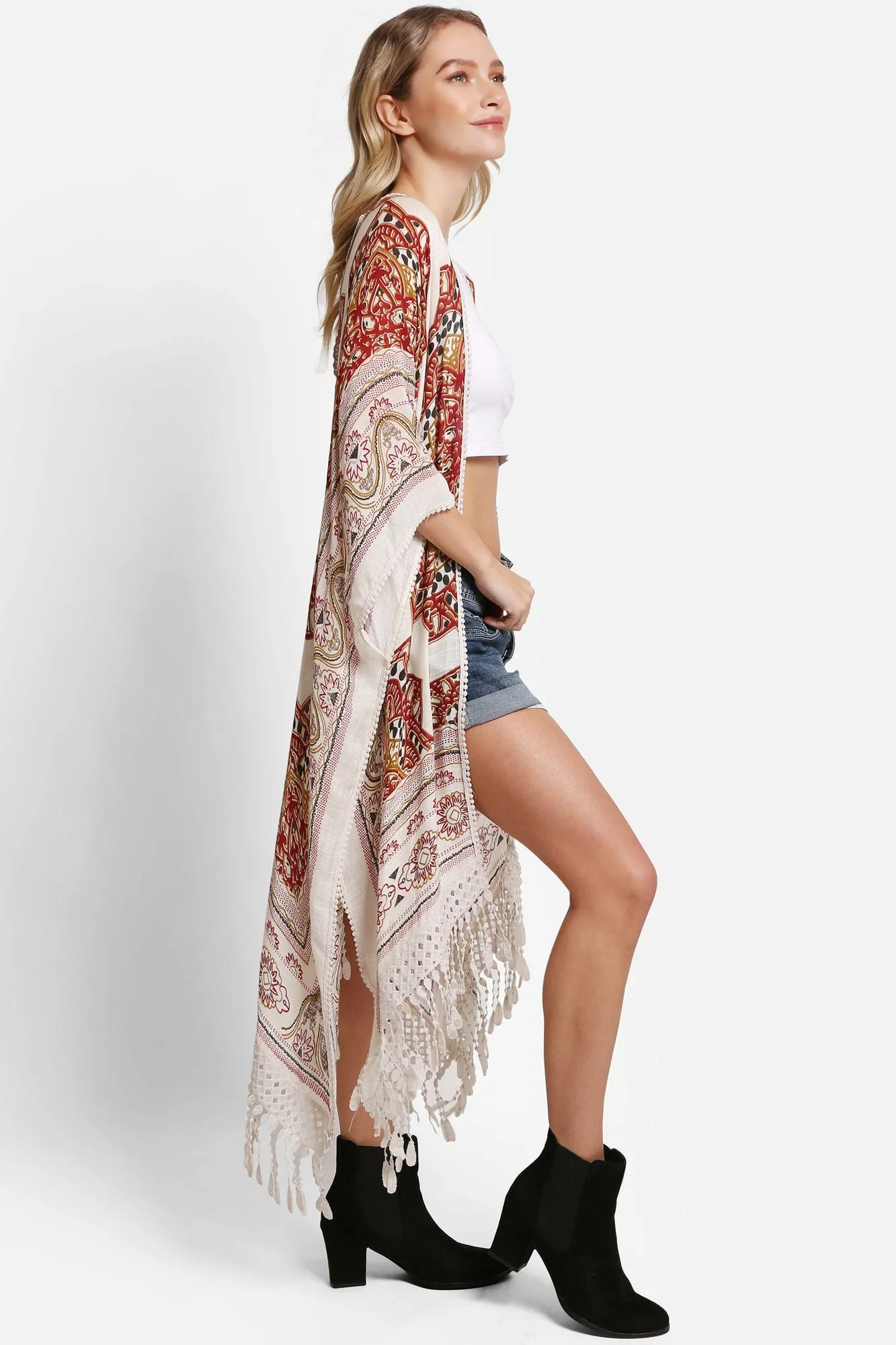 JP5235 Victoria Mandala Kimono With Tassels