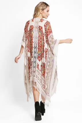 JP5235 Victoria Mandala Kimono With Tassels