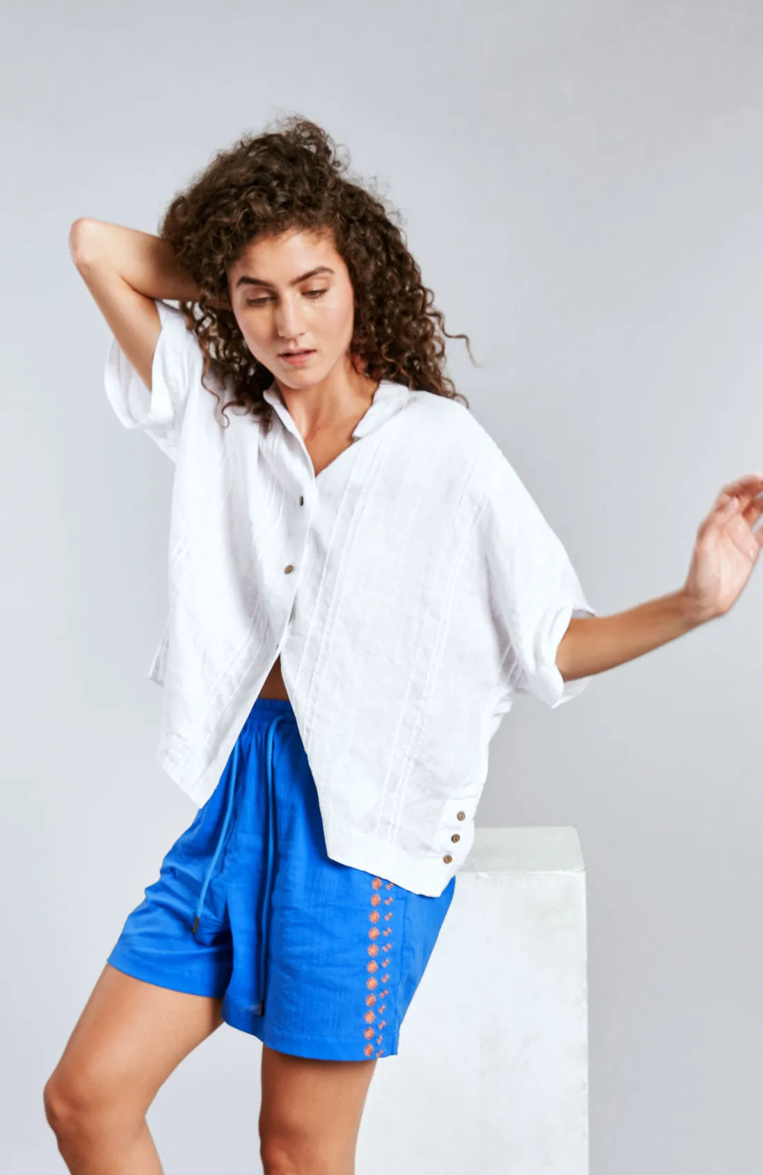 Kimono Linen Shirt White