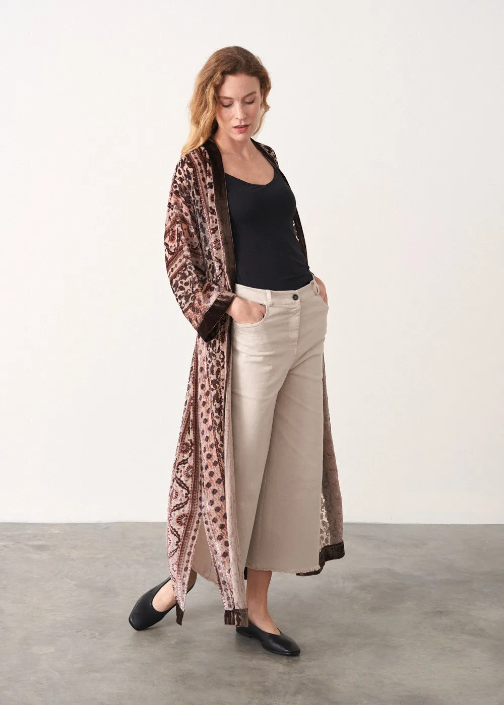 LIANA DEVOREE LONG COAT - BROWN