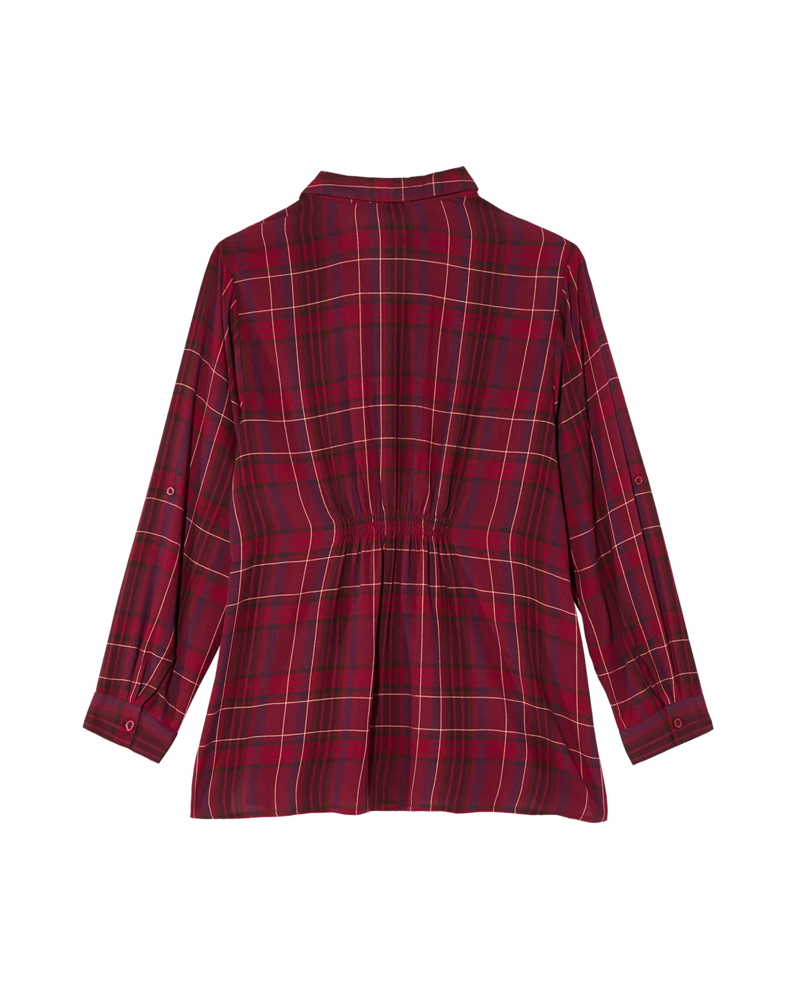 Lizan Smocked Long Sleeve Tunic | Burgundy