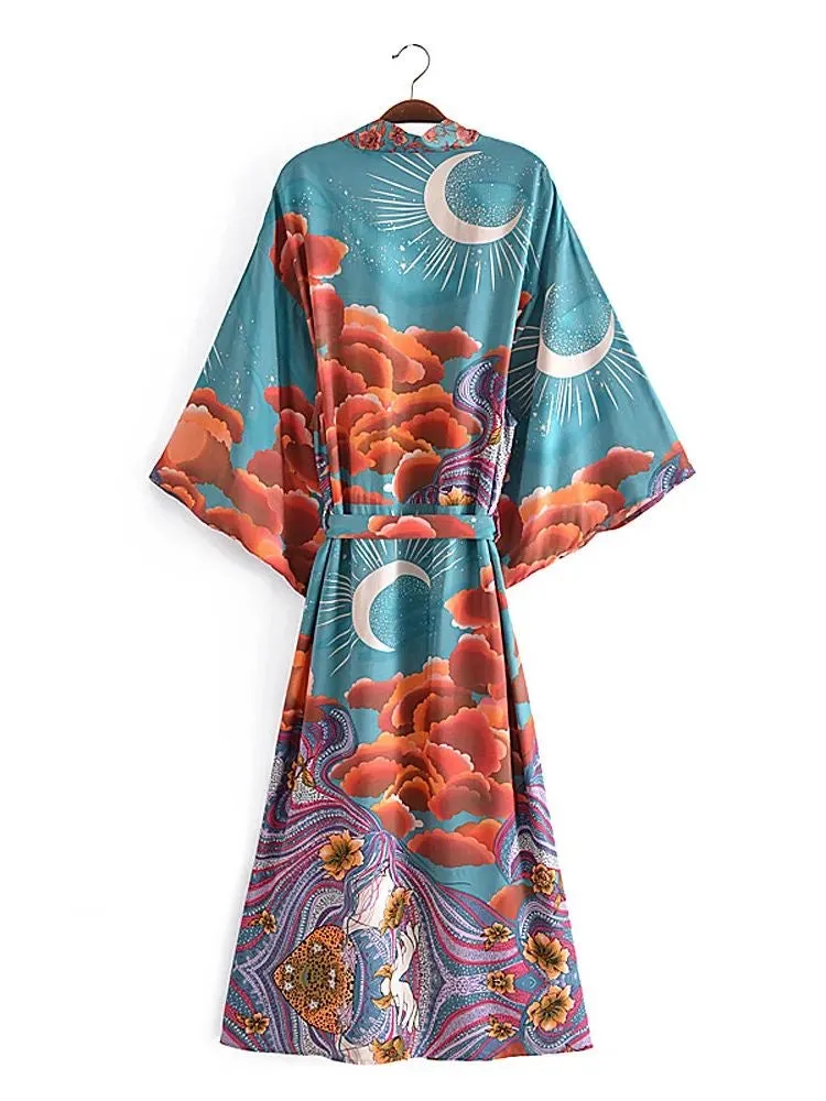 Long Kimono Green Moon