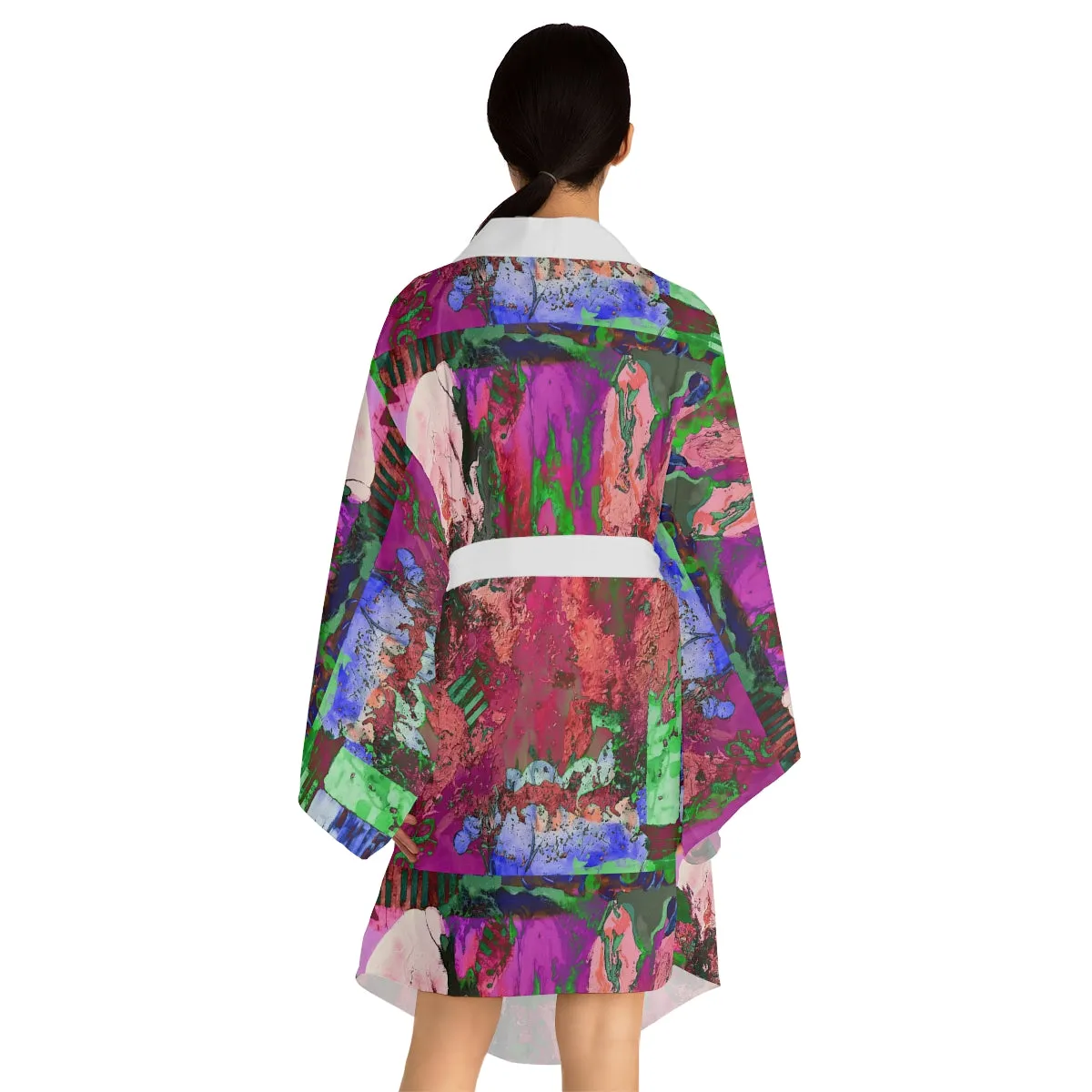 Long Sleeve Kimono Robe PINK FUSION