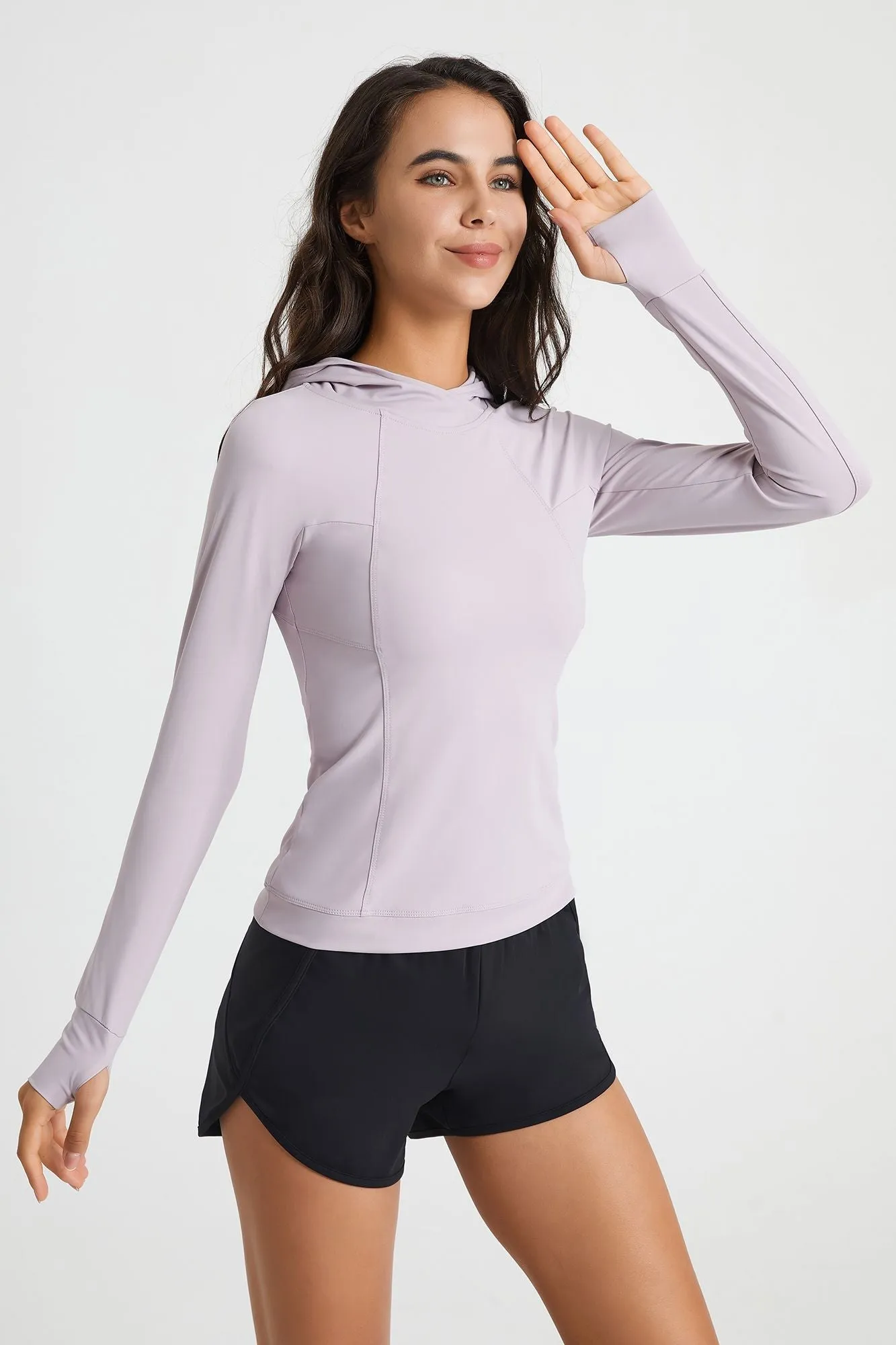 Long Sleeve Tunic Sweatshirt with Thumb Holes