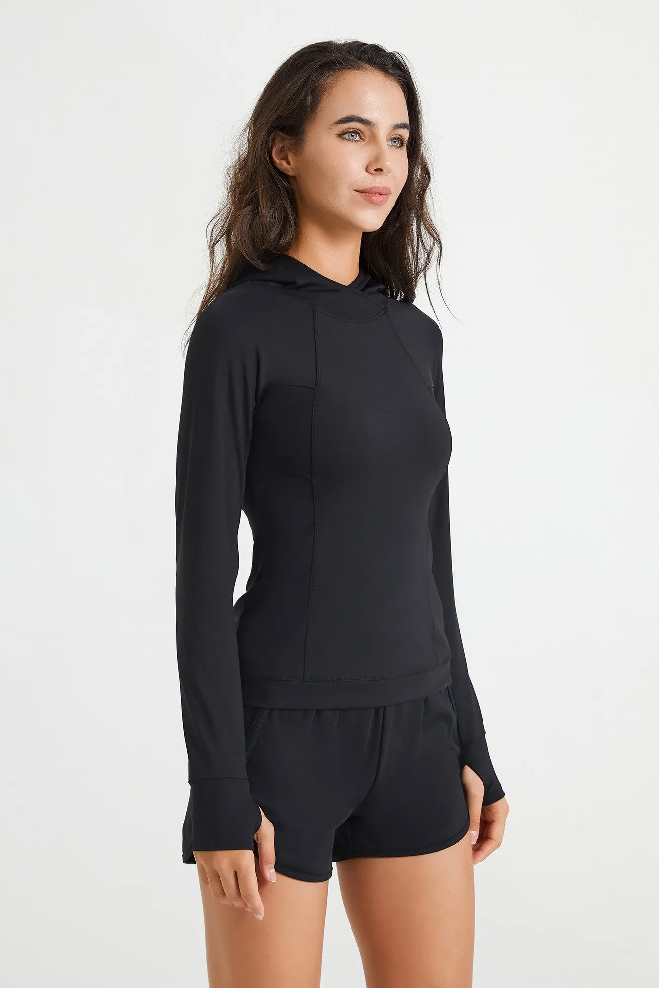 Long Sleeve Tunic Sweatshirt with Thumb Holes