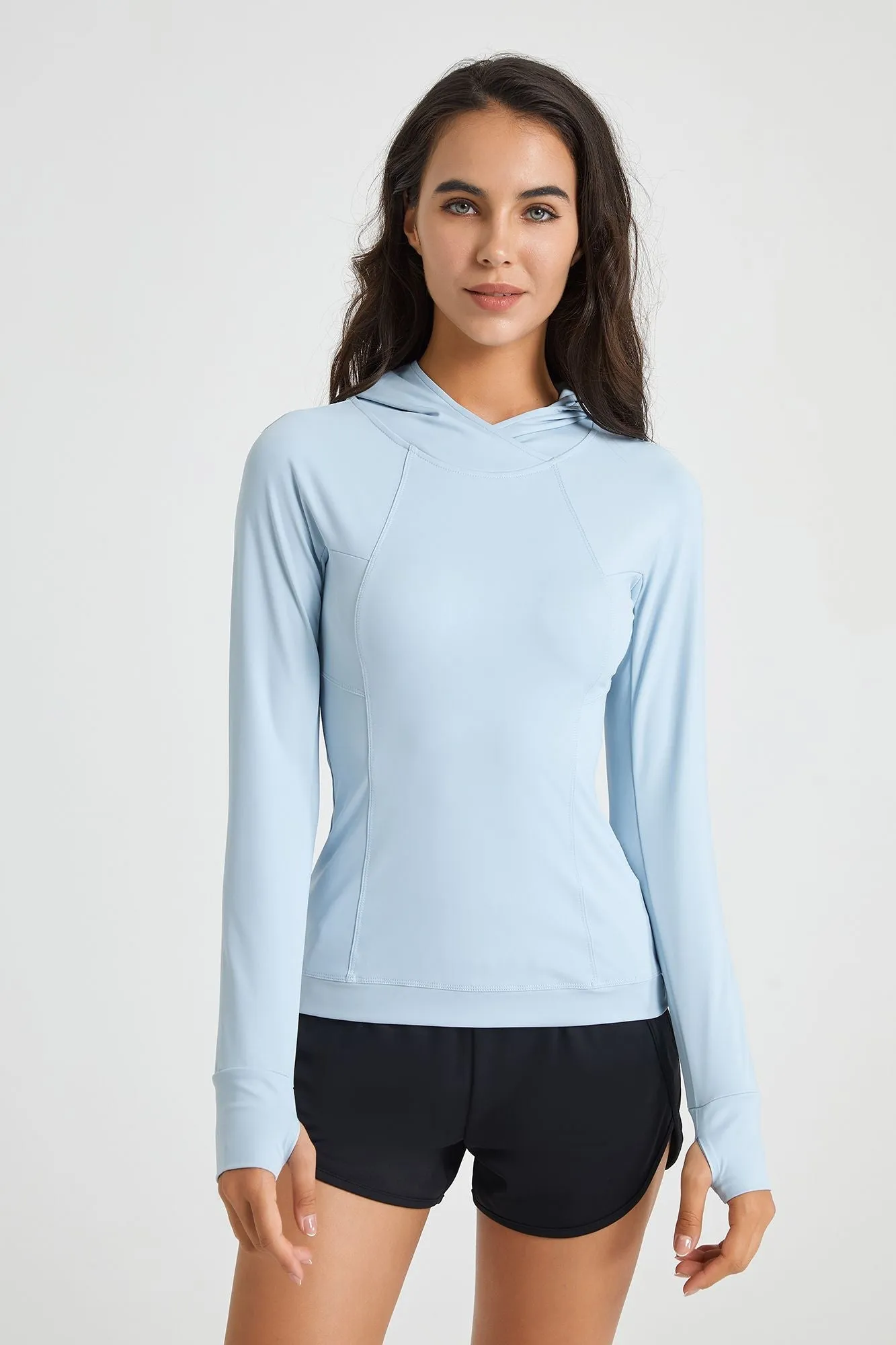 Long Sleeve Tunic Sweatshirt with Thumb Holes