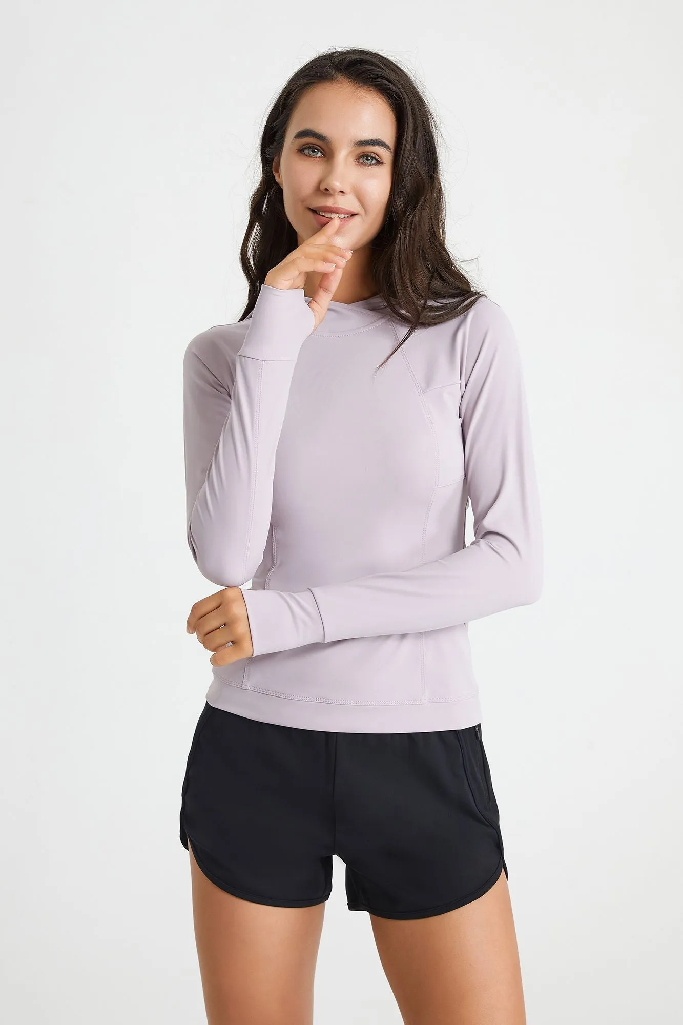 Long Sleeve Tunic Sweatshirt with Thumb Holes