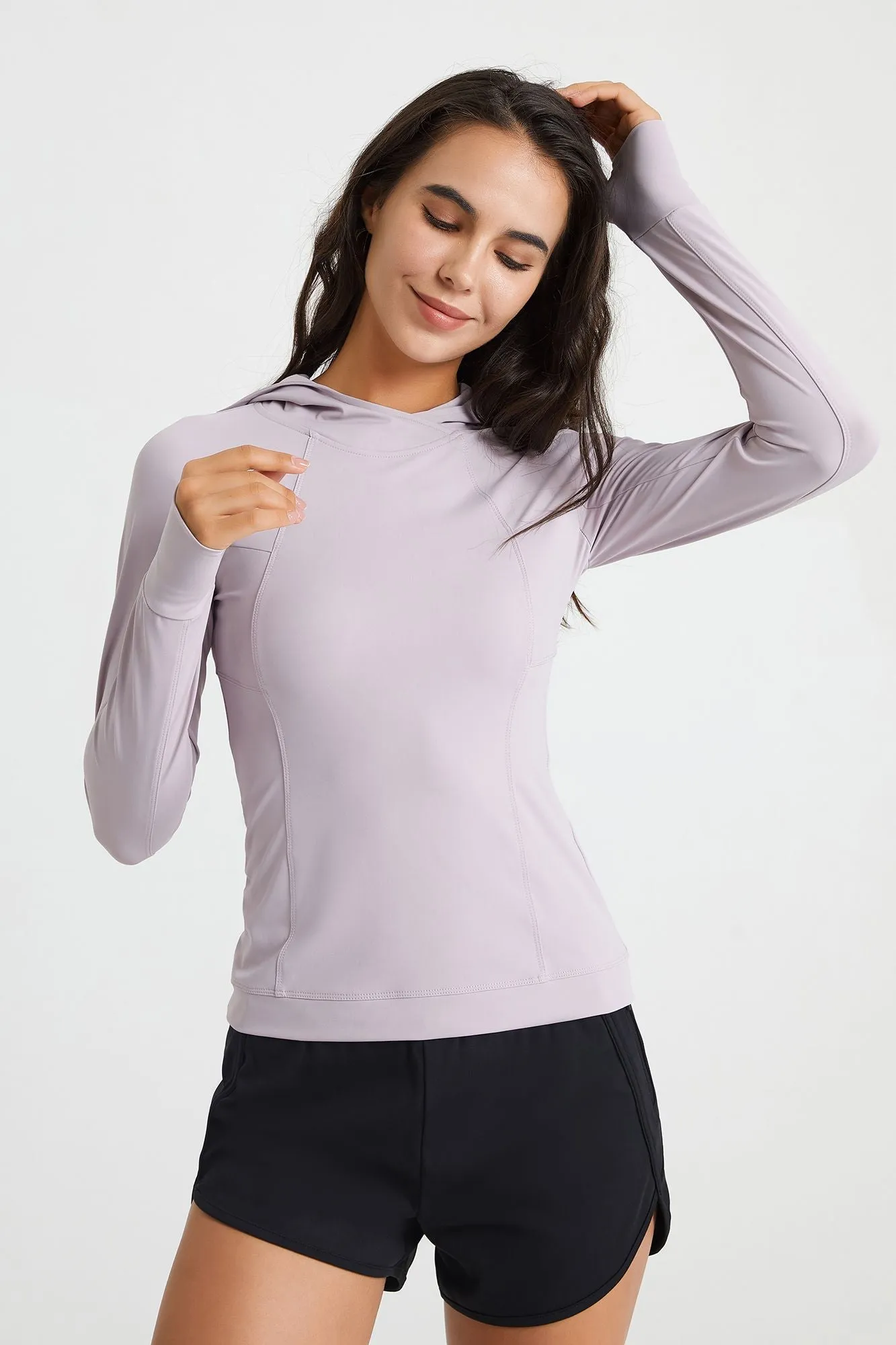 Long Sleeve Tunic Sweatshirt with Thumb Holes