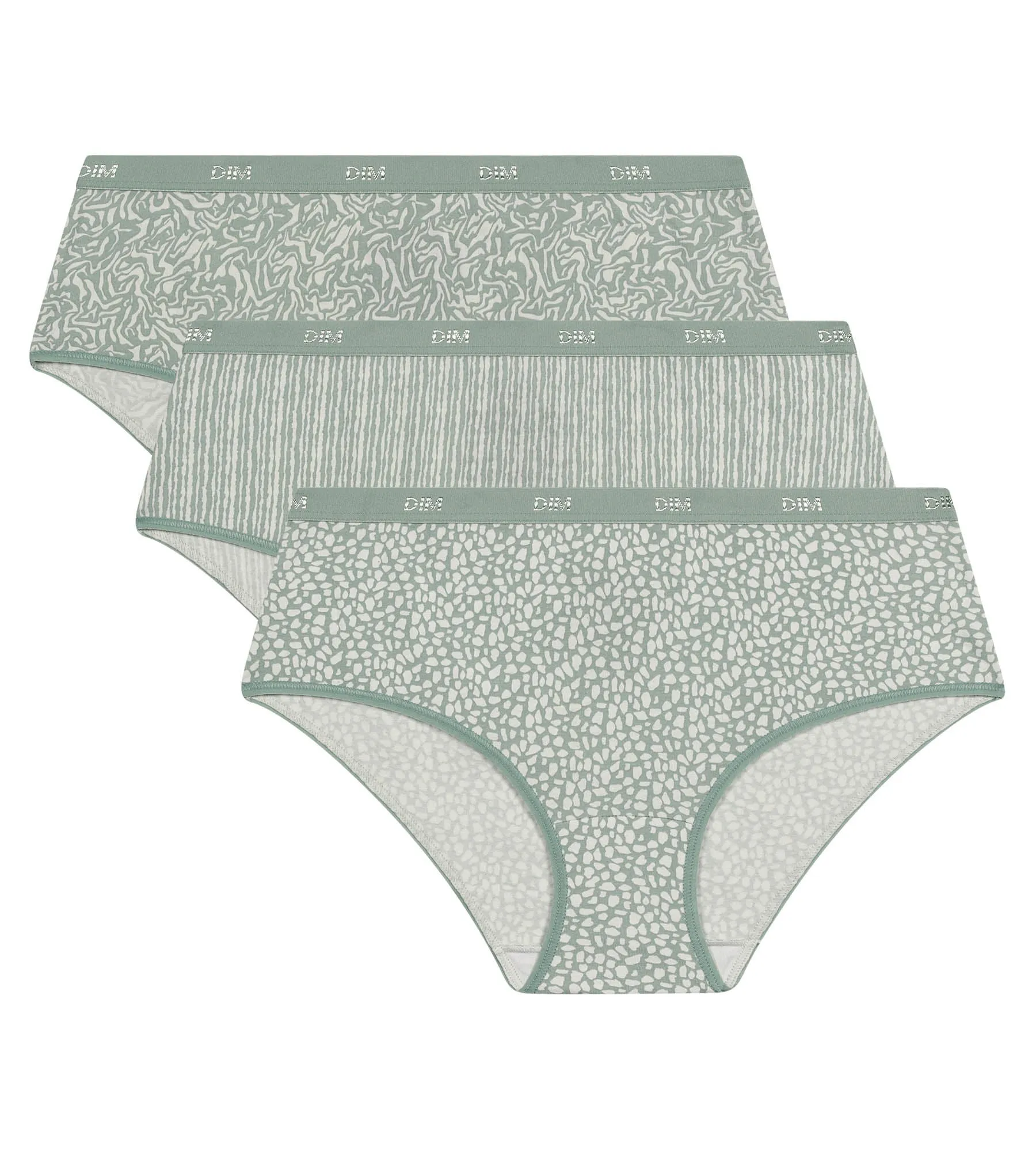 Lot de 3 boxers en coton stretch à motif animal Vert d'Eau Les Pockets