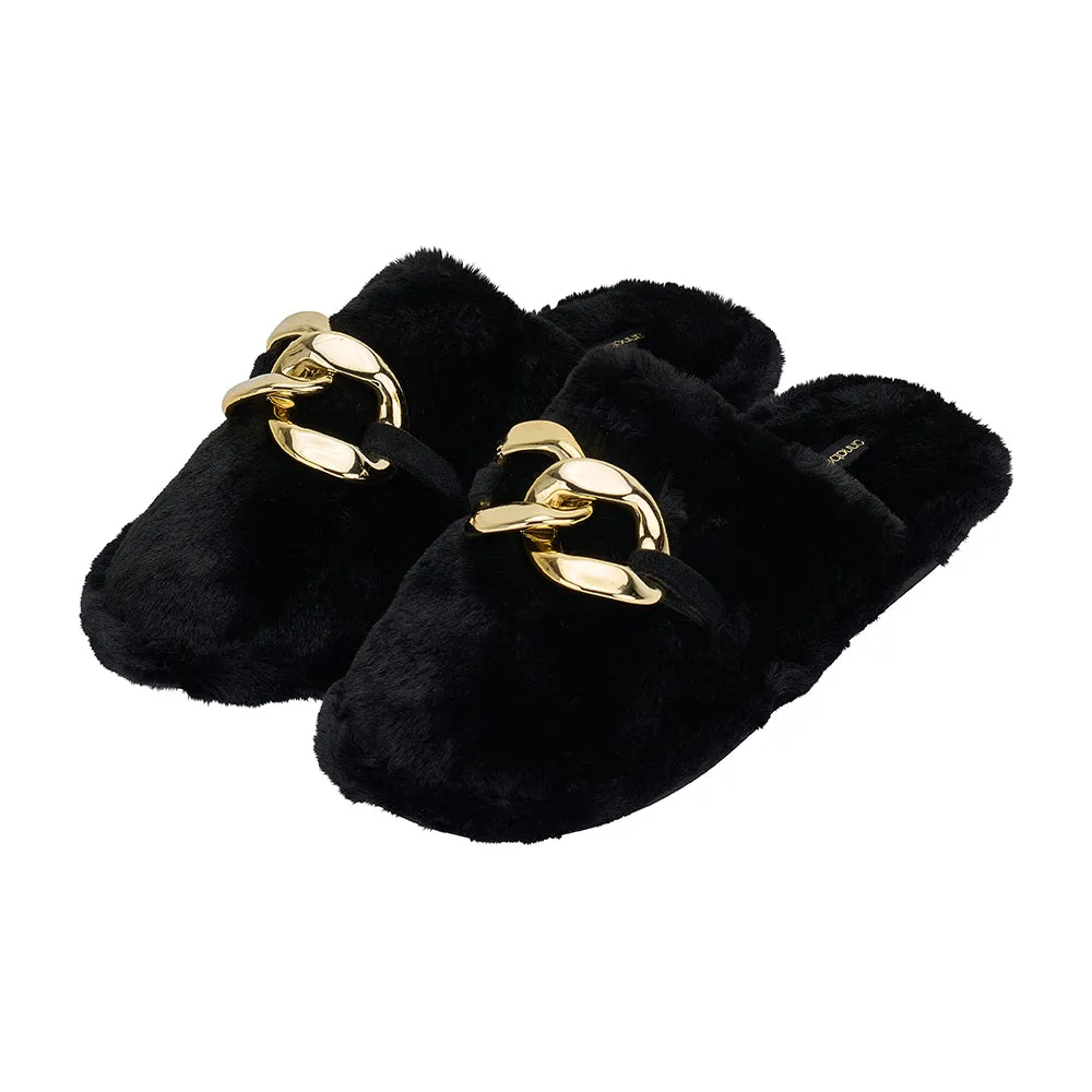 Luxe Mule Slippers - Black