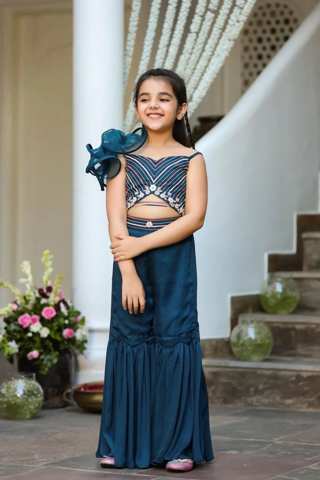 Mahjabeen- Organic German Satin Jumpsuit For Girls