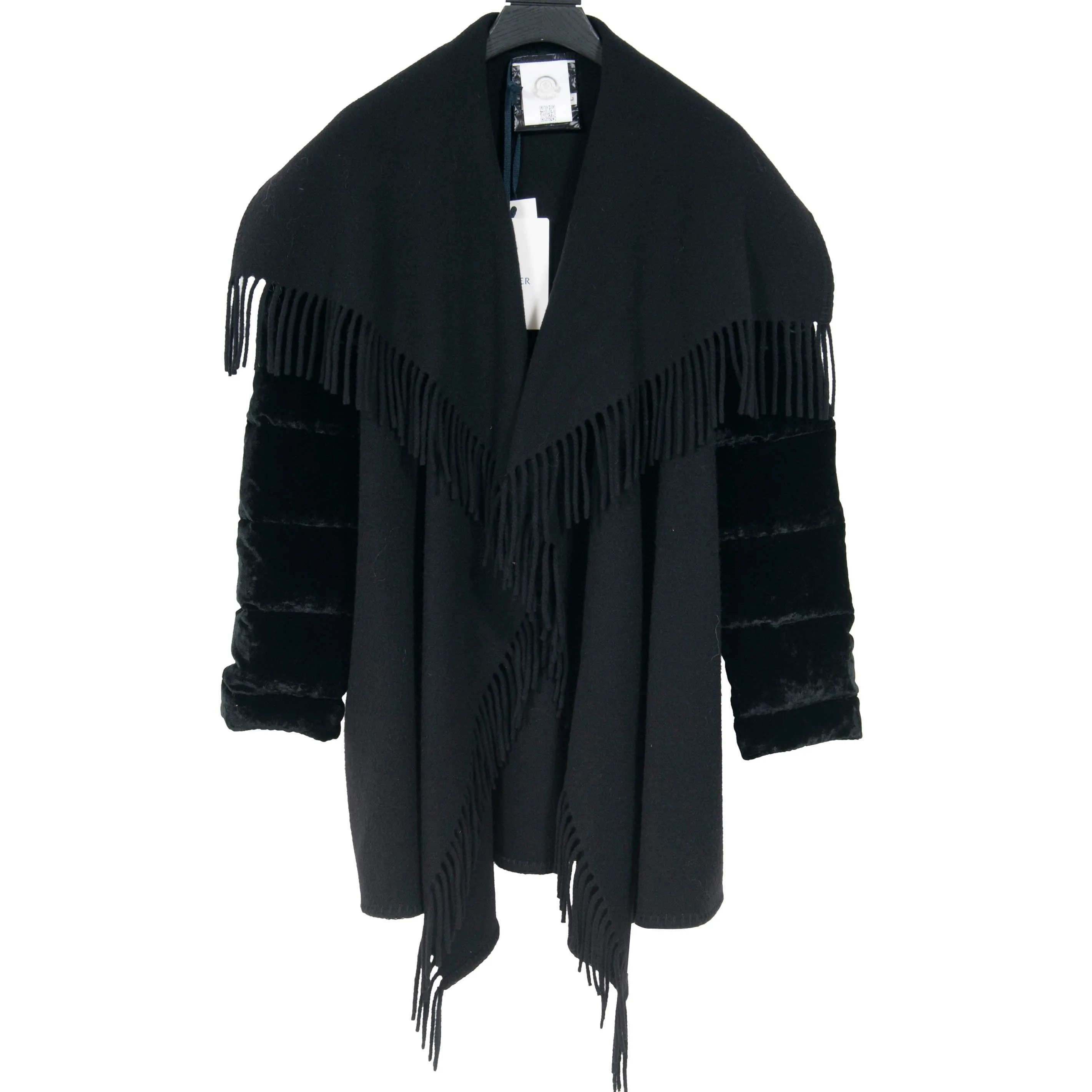 Mantella Fringed Quilted Velvet Coat