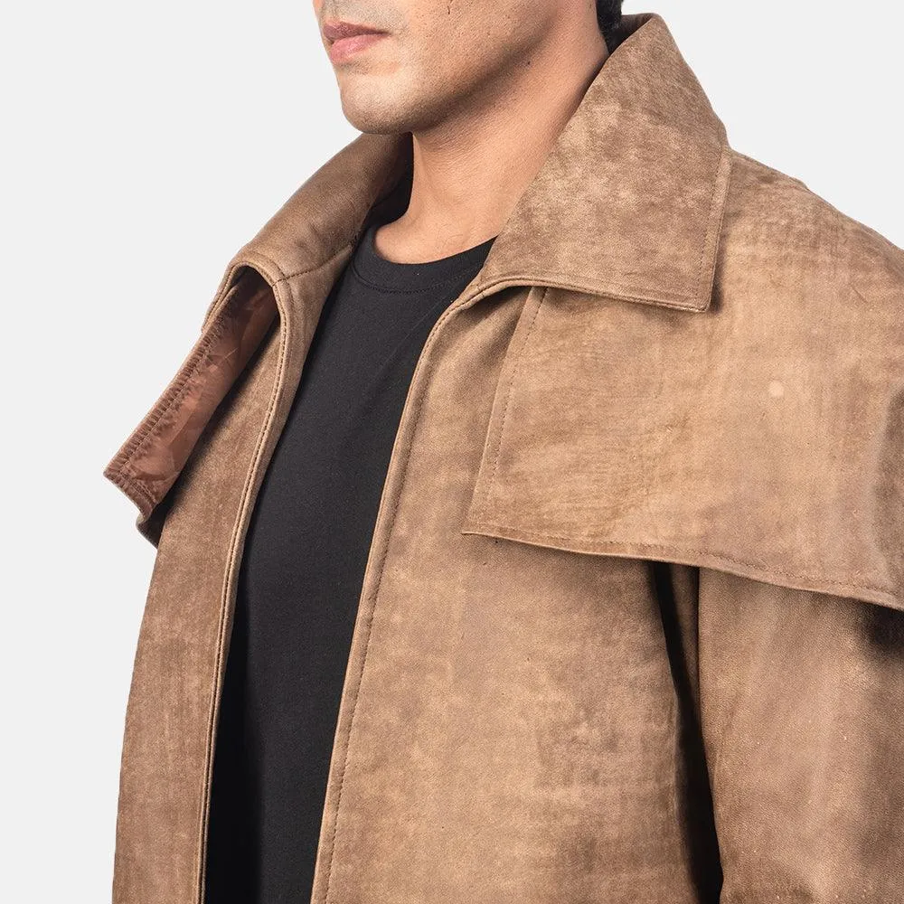 Mens Classic Brown Leather Duster