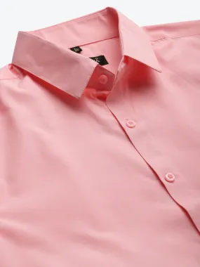 Men's Cotton Pink Half sleeves Formal Shirt - Sojanya