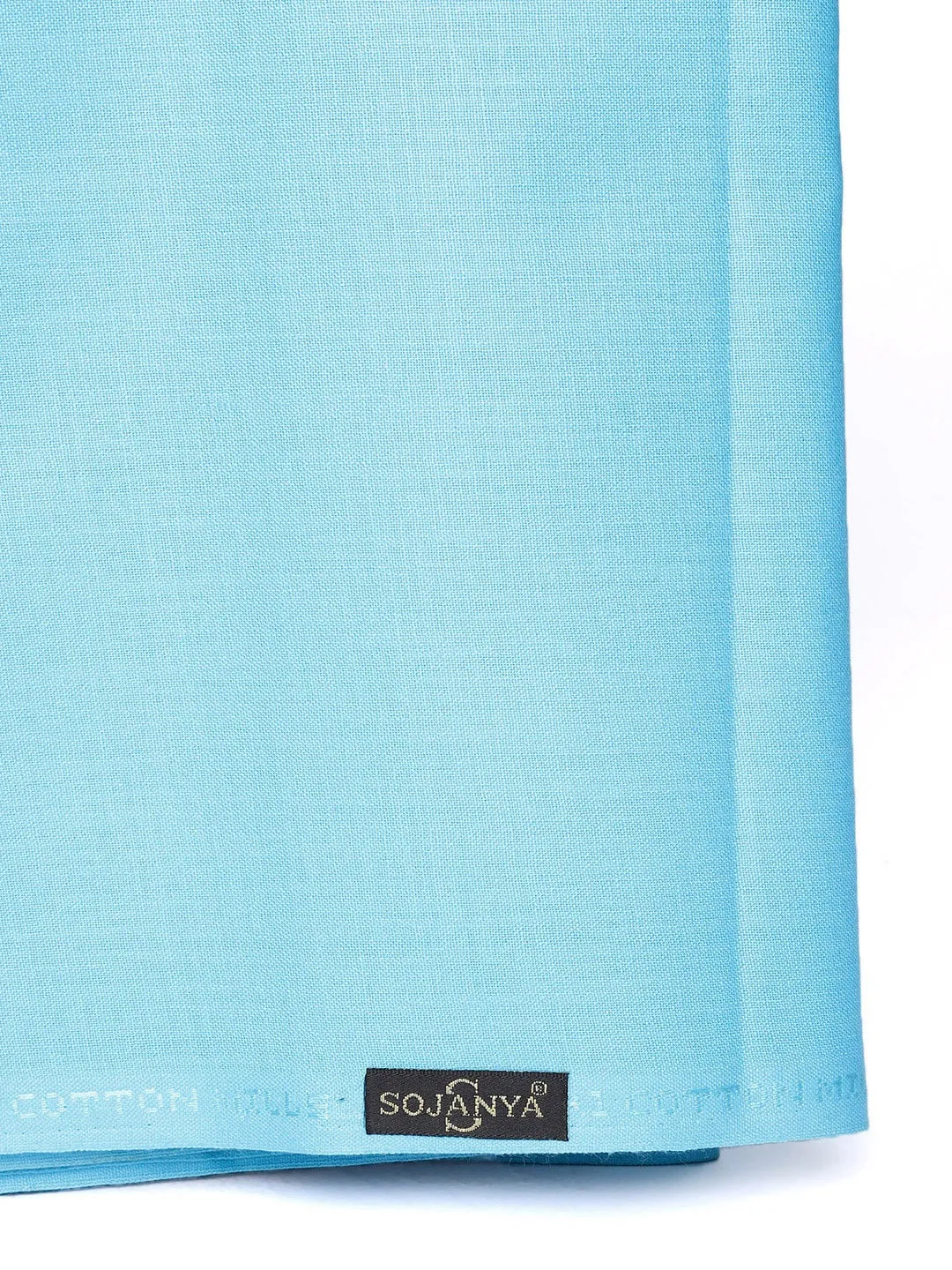 Men's Cotton Unstitched Shirt Fabric Sky Blue 2 Metres - Sojanya