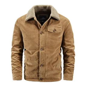 Men's Jacket Warm Lamb Corduroy Padded Winter Coat