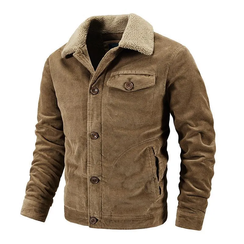 Men's Jacket Warm Lamb Corduroy Padded Winter Coat