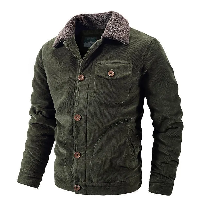 Men's Jacket Warm Lamb Corduroy Padded Winter Coat