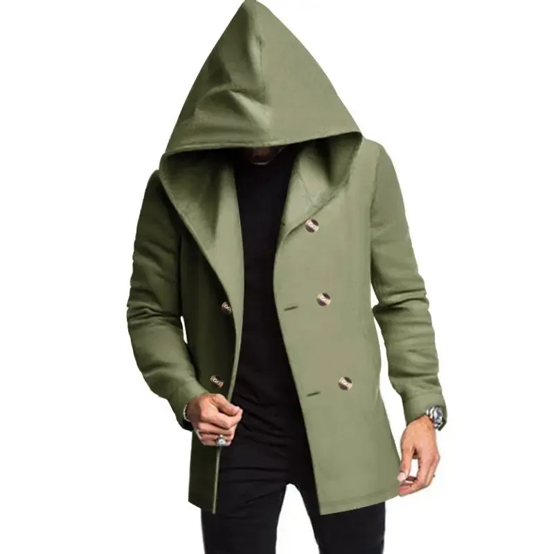 Men's Mid-length Slim Solid Colour jacket